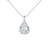 Pear Diamond Solitaire Pendant – 3 Prong Basket