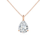Pear Diamond Solitaire Pendant – 3 Prong Basket