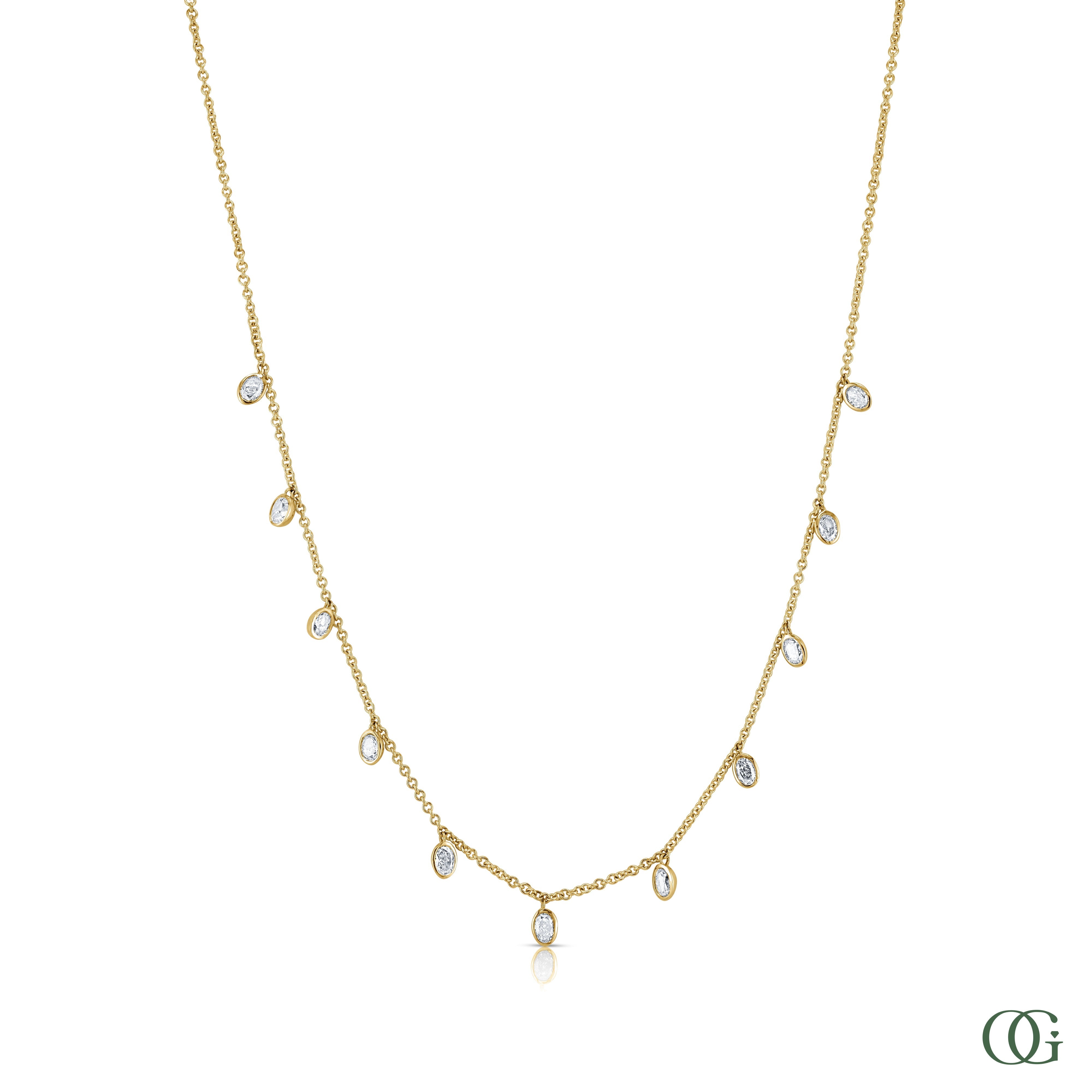 Lab Grown Diamonds by the Yard Necklace | 11-Stone Diamond Chain (2.00 CTW)