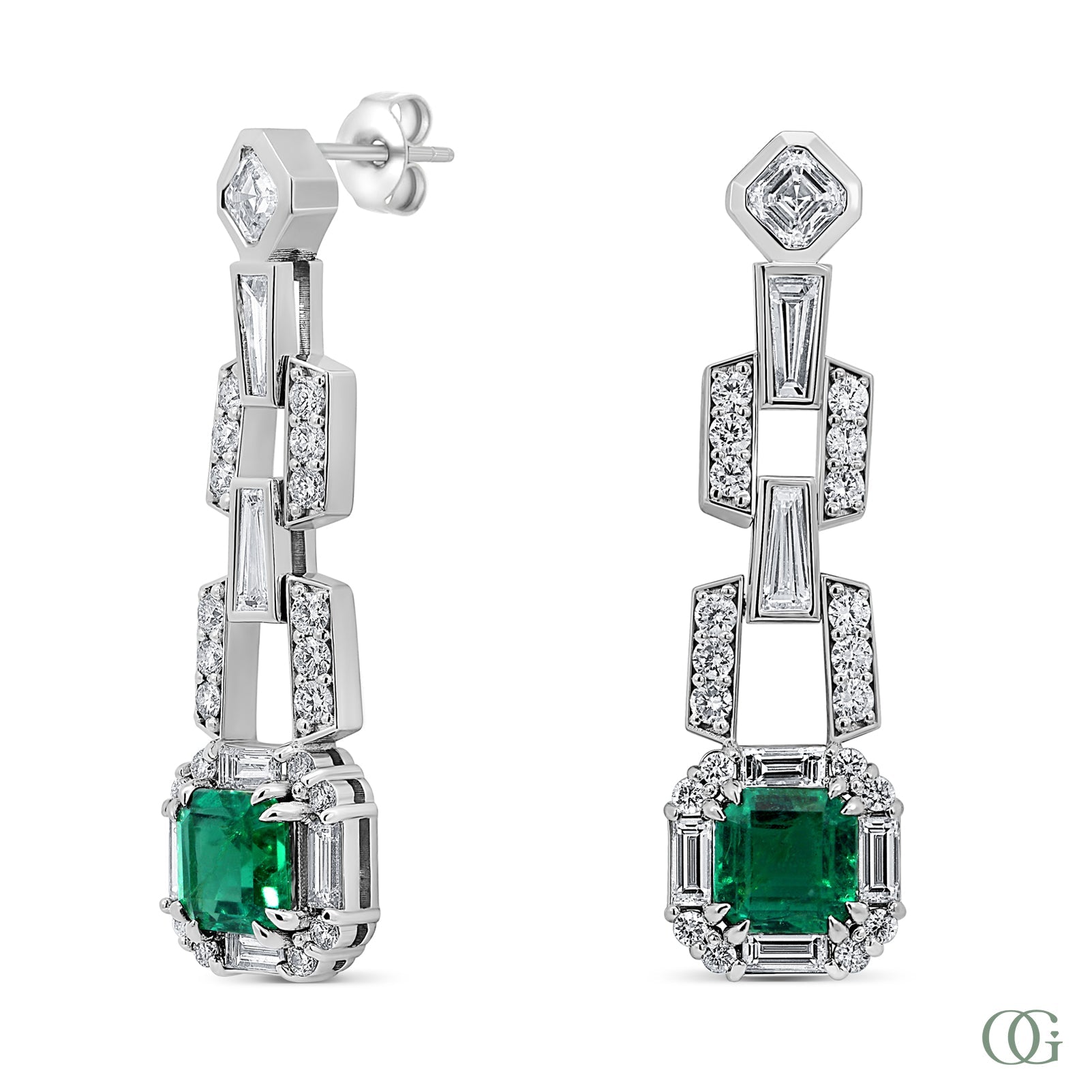 Emerald Elegance Dangling Earrings (4.5 CTW)