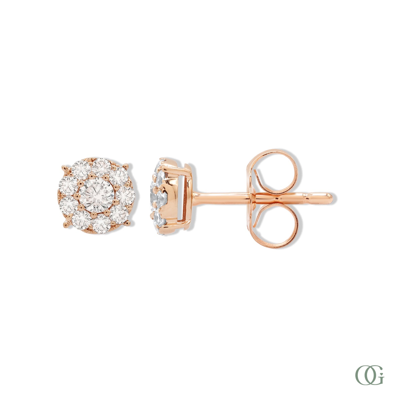 Dainty Round Diamond Earrings