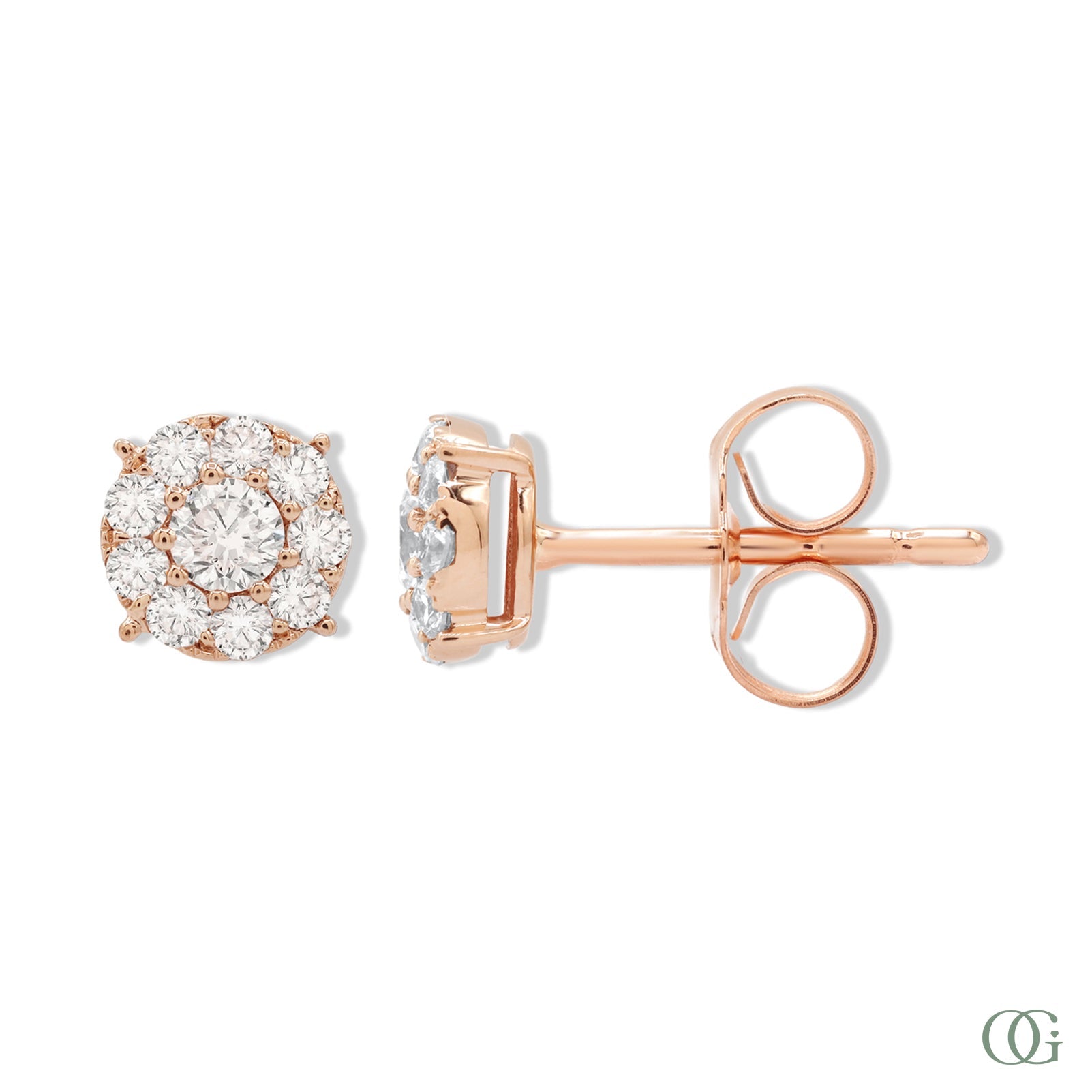 Dainty Round Diamond Earrings