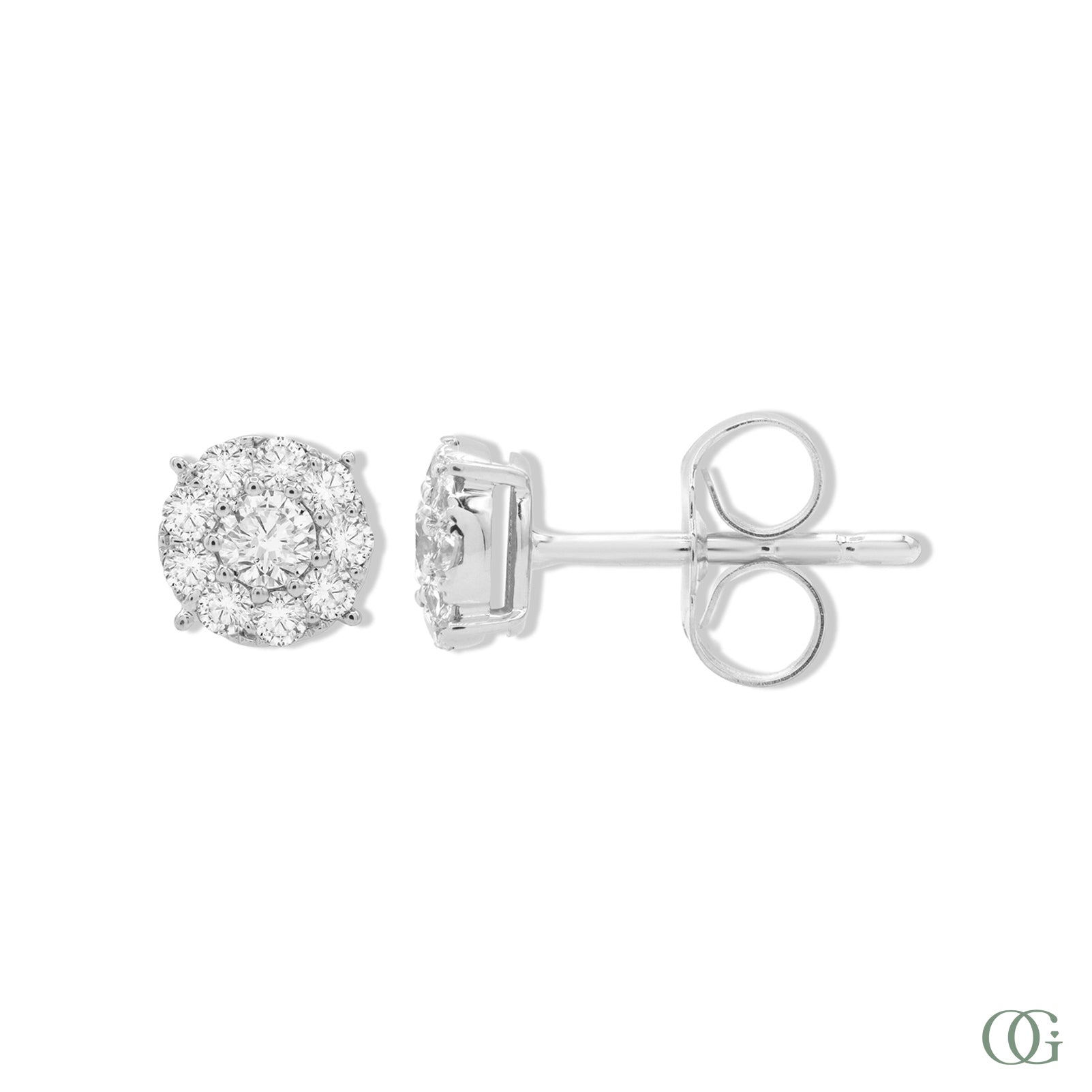 Dainty Round Diamond Earrings