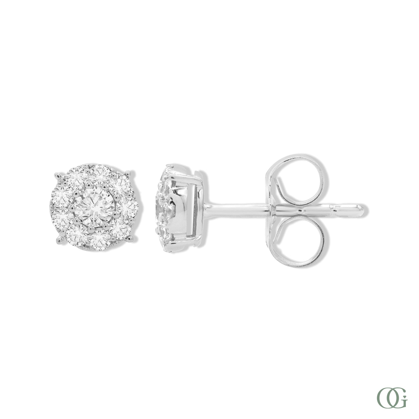 Dainty Round Diamond Earrings
