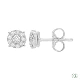 Dainty Round Diamond Earrings