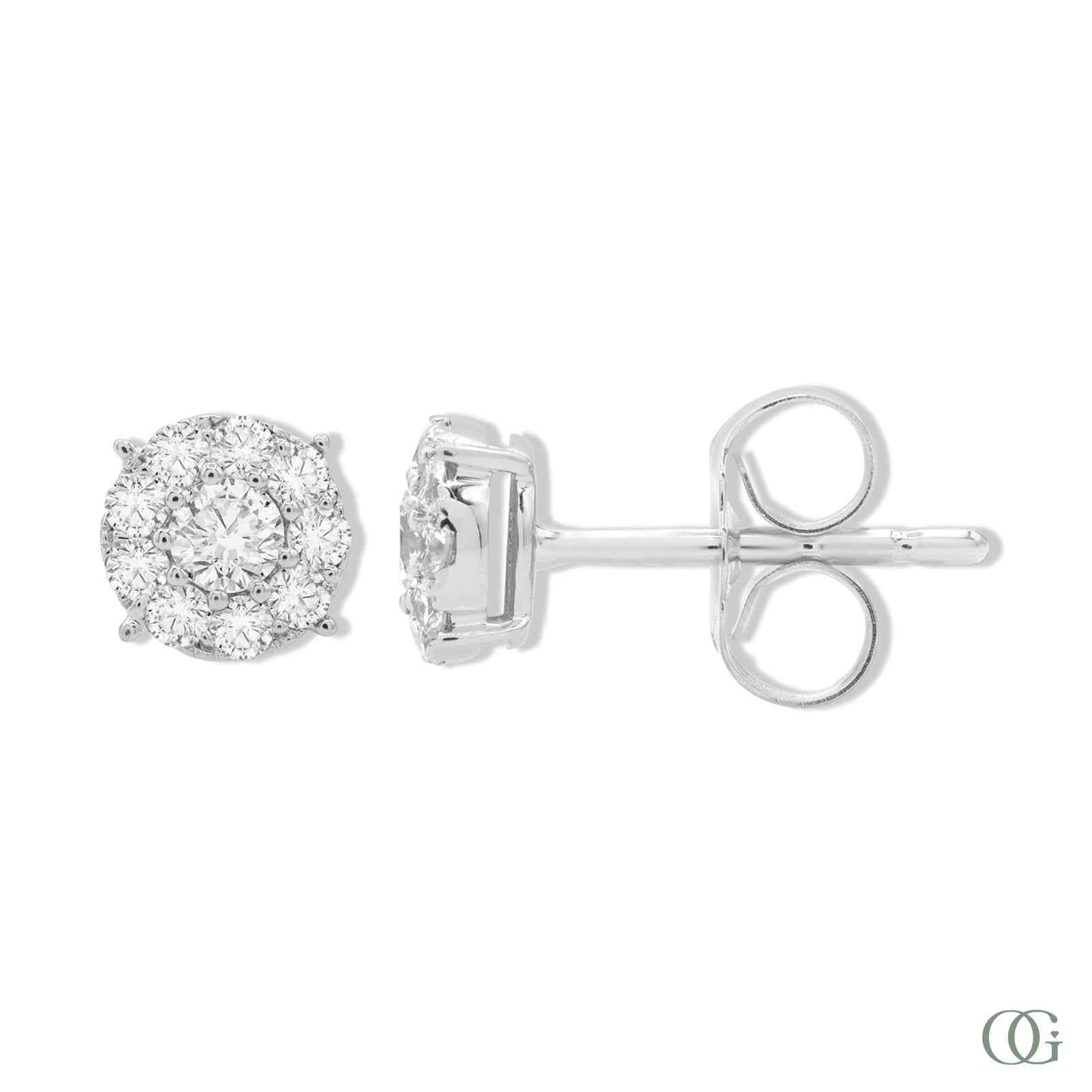 Dainty Round Diamond Earrings