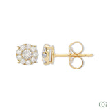 Dainty Round Diamond Earrings