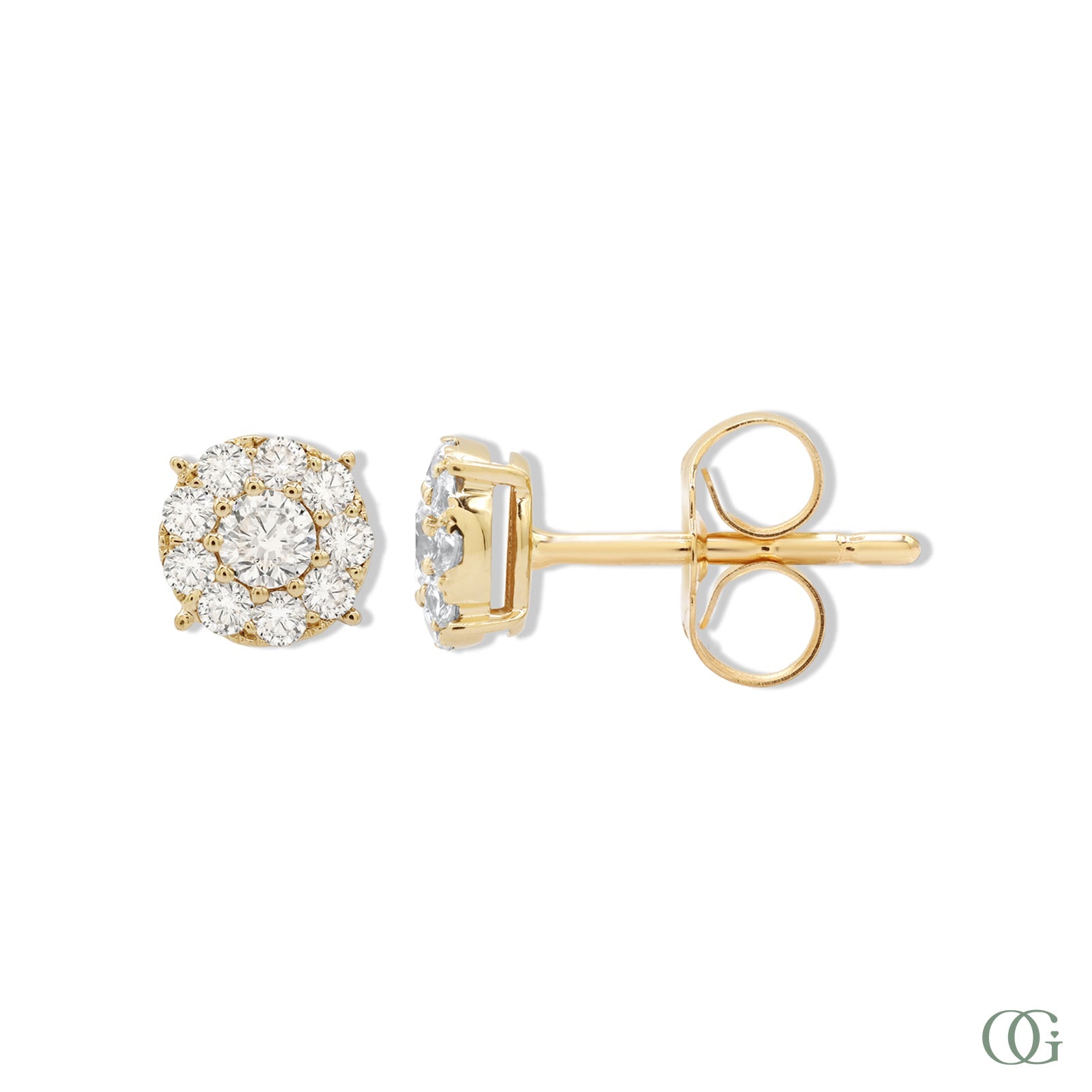 Dainty Round Diamond Earrings