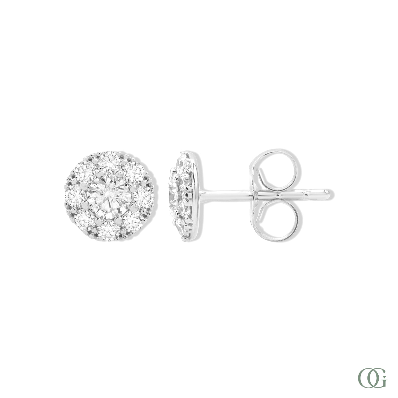 Sparkling Round Diamond Earrings