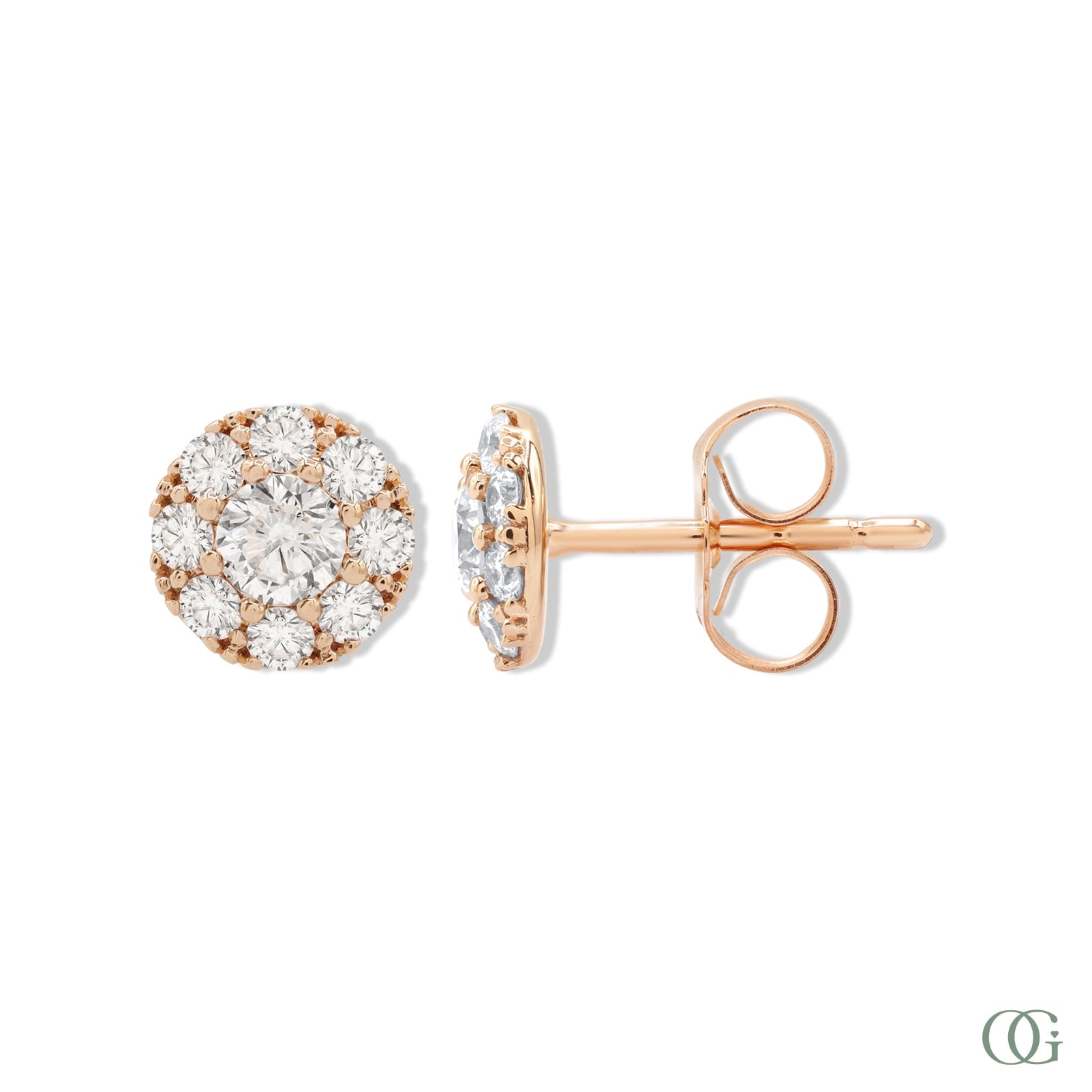 Sparkling Round Diamond Earrings