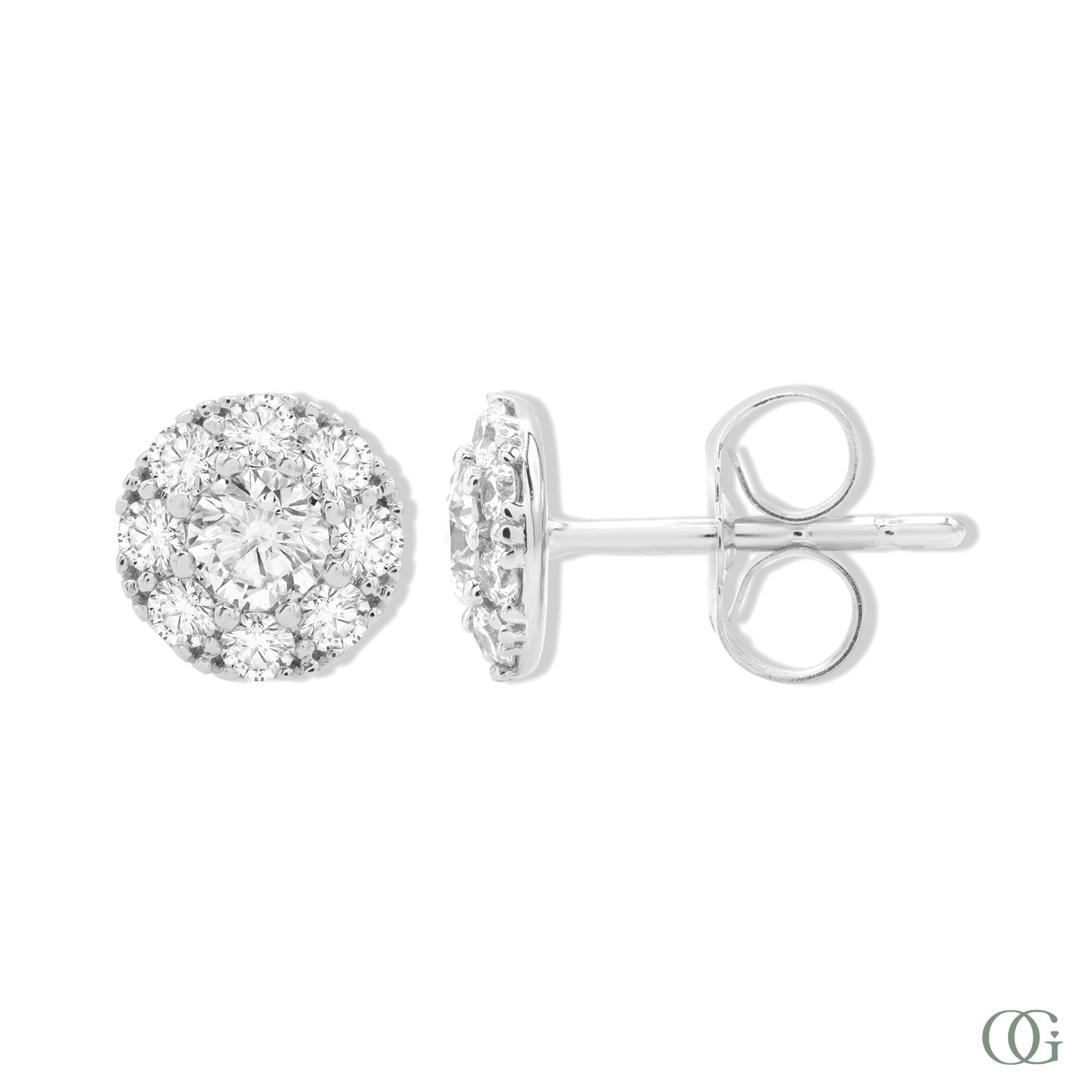 Sparkling Round Diamond Earrings