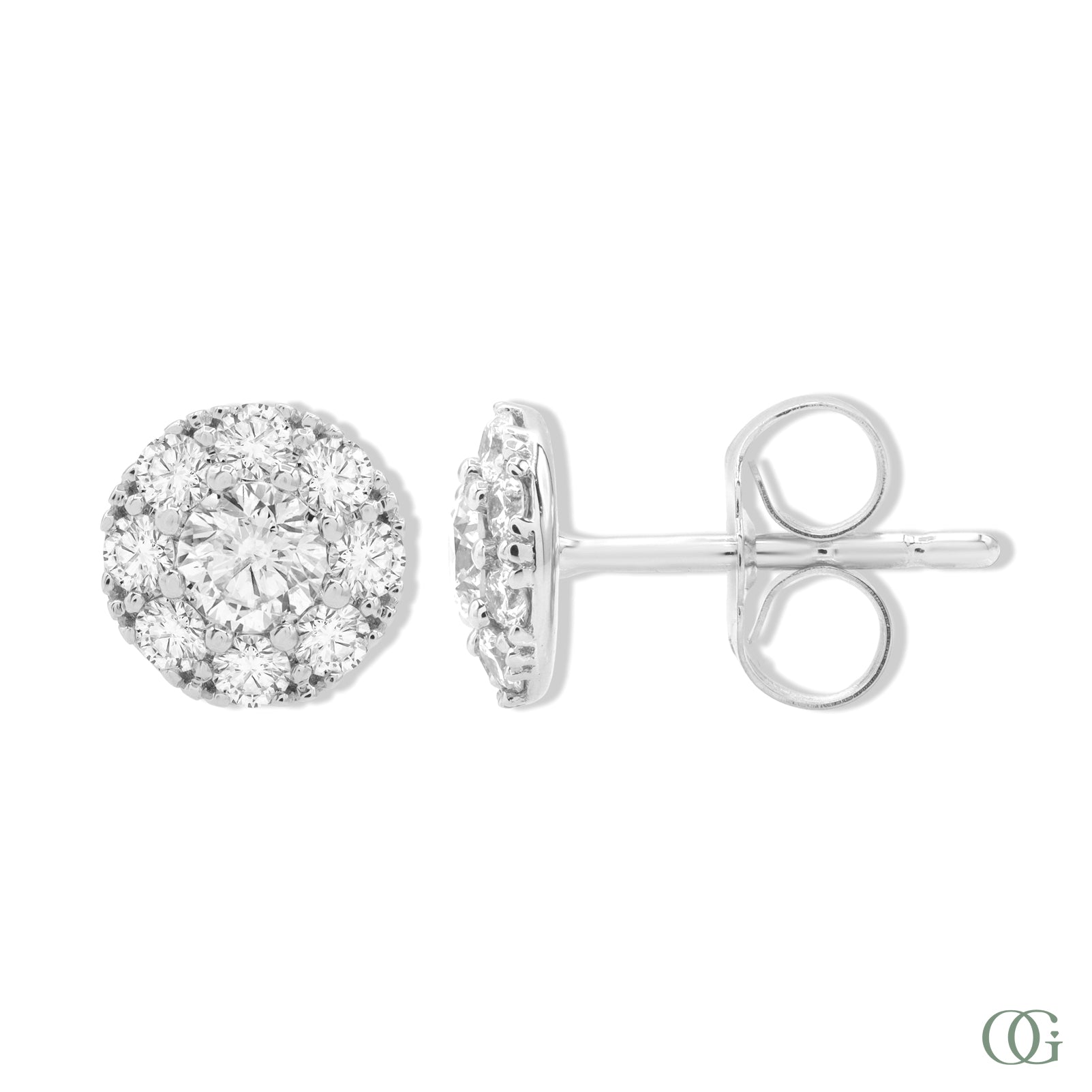 Sparkling Round Lab Grown Diamond Earrings