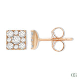 Dainty Square Lab Grown Diamond Stud Earring