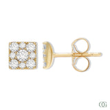 Dainty Square Diamond Stud Earring