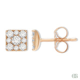 Dainty Square Lab Grown Diamond Stud Earring