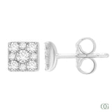 Dainty Square Diamond Stud Earring