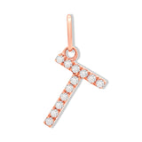 Lab Grown Diamond Letter Pendant - T