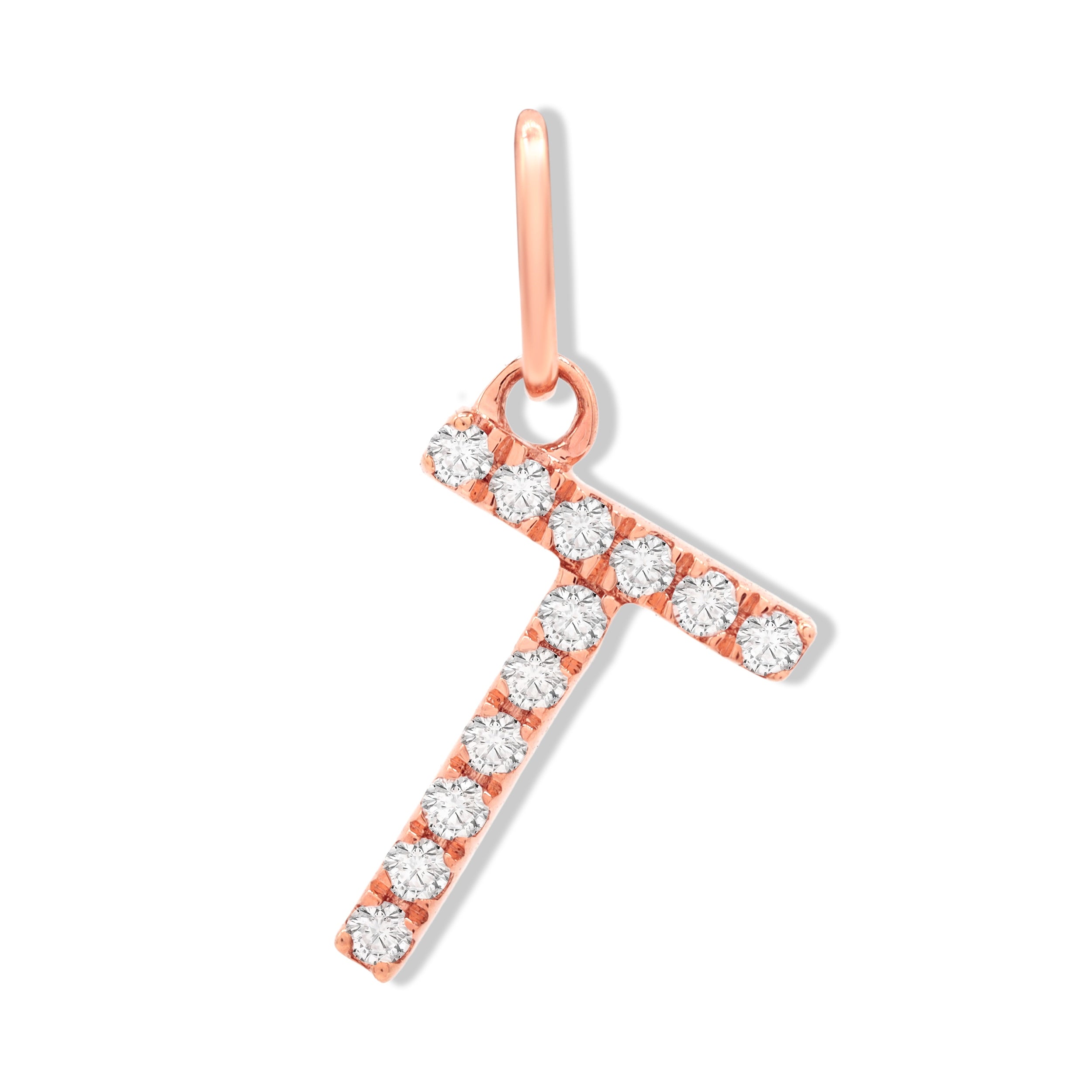 Lab Grown Diamond Letter Pendant - T