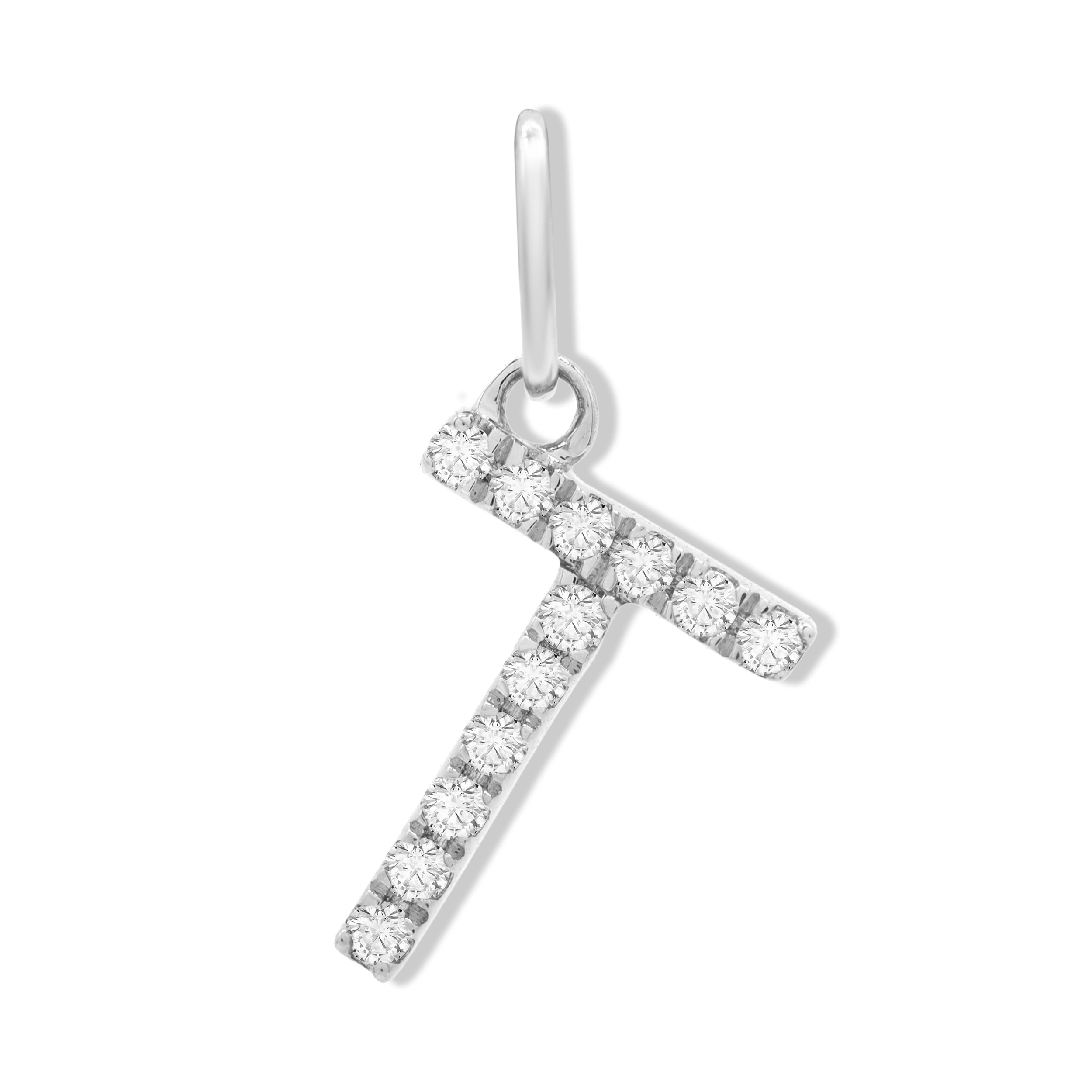 Lab Grown Diamond Letter Pendant - T