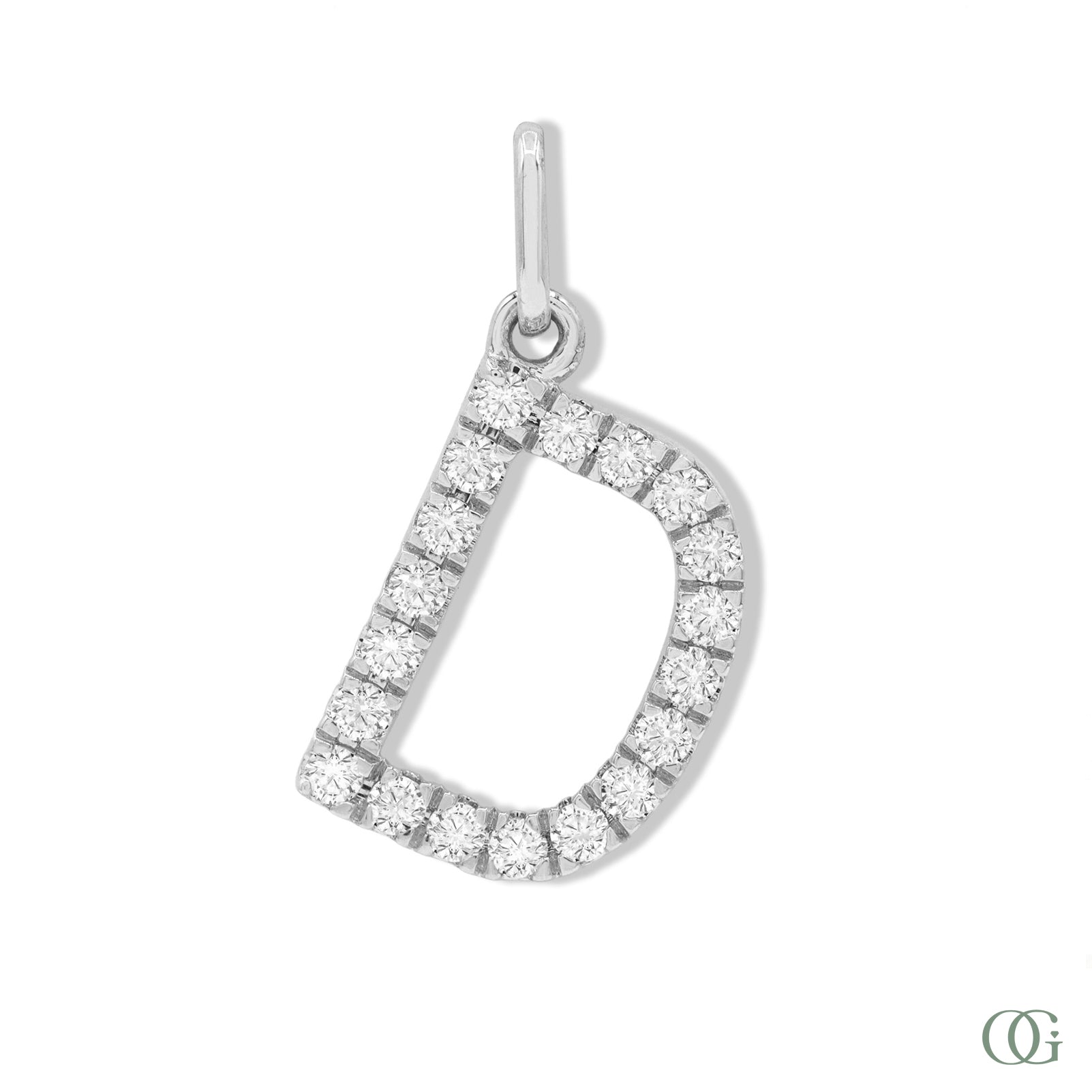 Lab Grown Diamond Letter Pendant - D