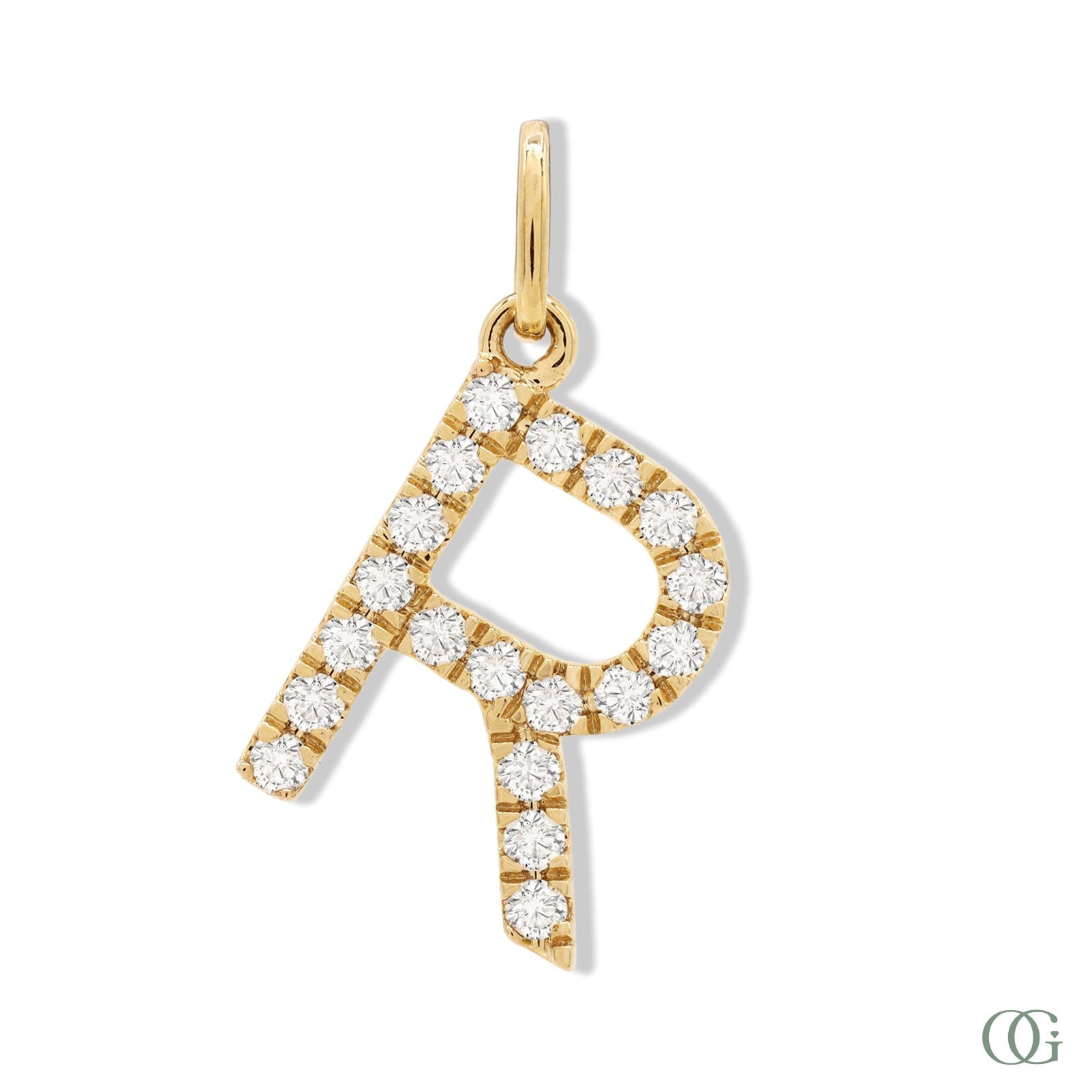 Lab Grown Diamond Letter Pendant - R