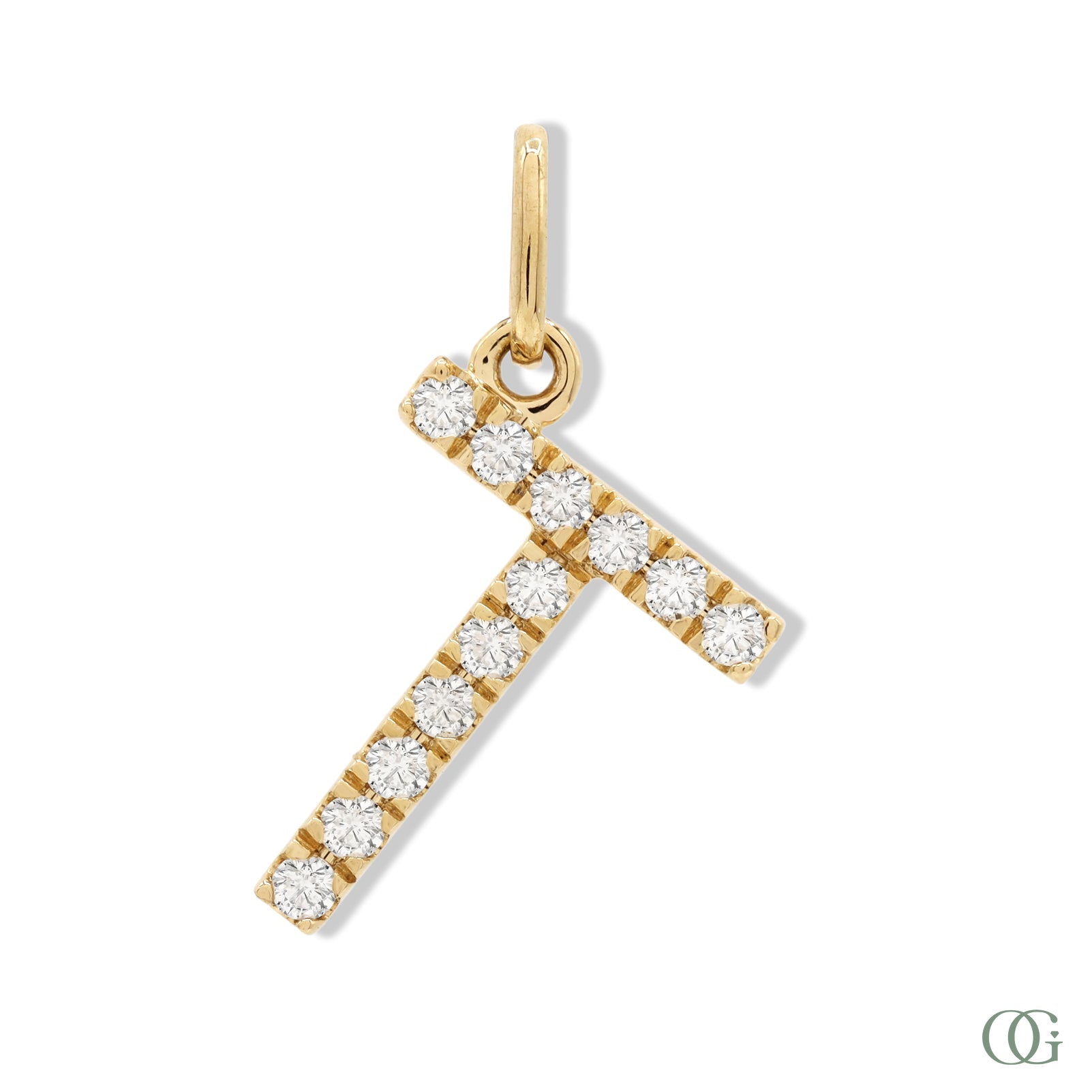 Lab Grown Diamond Letter Pendant - T