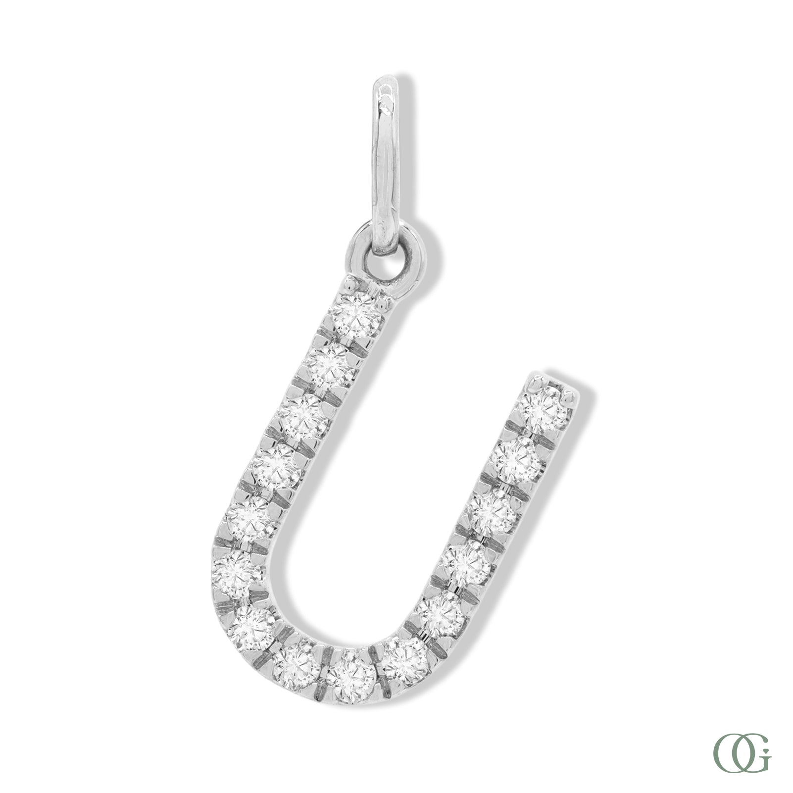 Lab Grown Diamond Letter Pendant - U