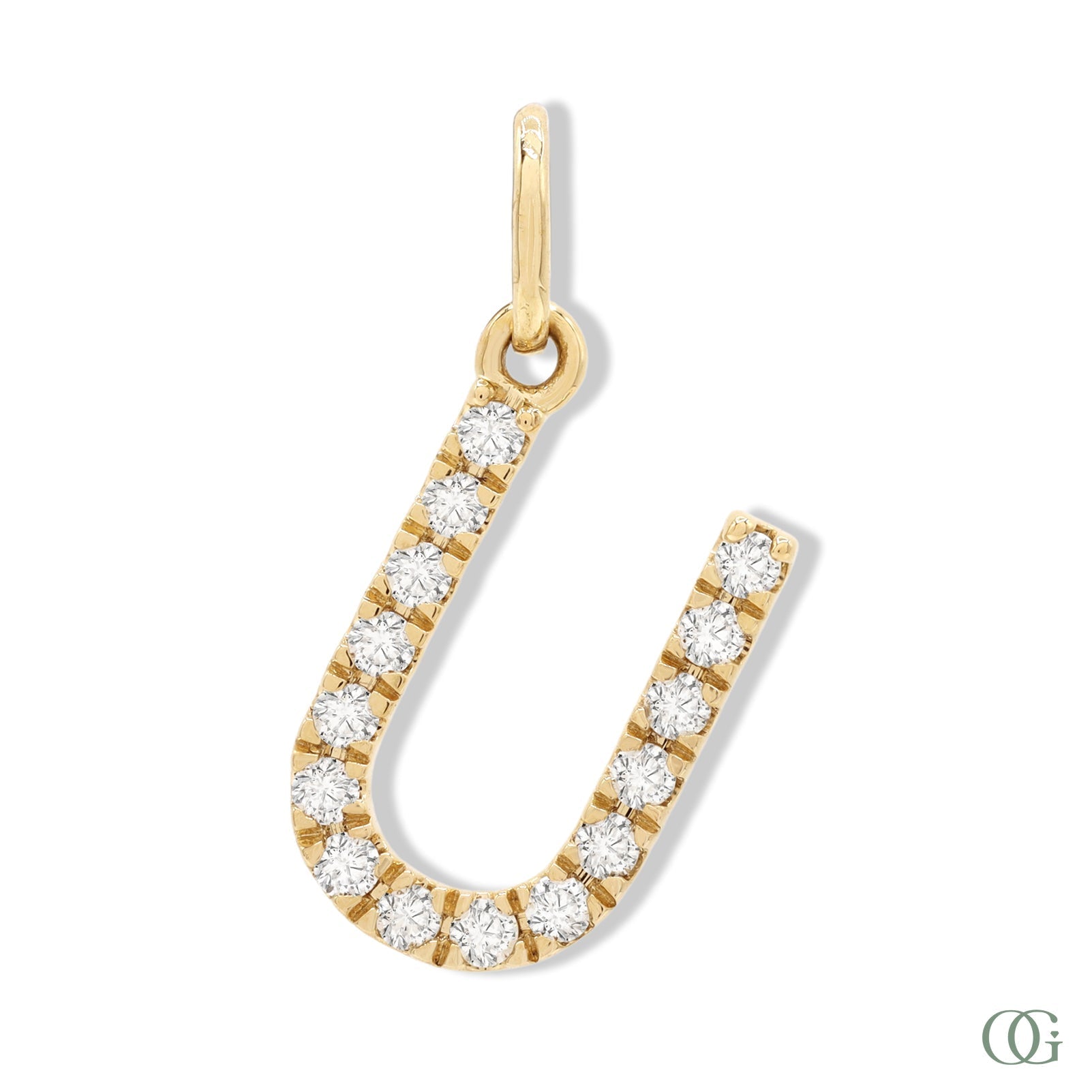 Lab Grown Diamond Letter Pendant - U