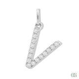 Lab Grown Diamond Letter Pendant - V
