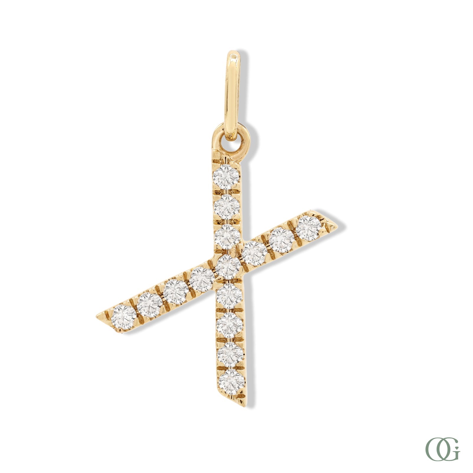 Lab Grown Diamond Letter Pendant - X