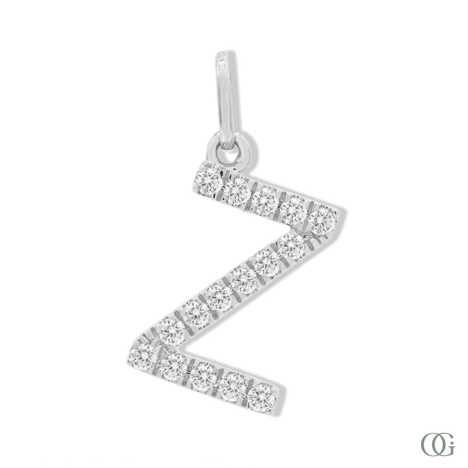 Lab Grown Diamond Letter Pendant - Z